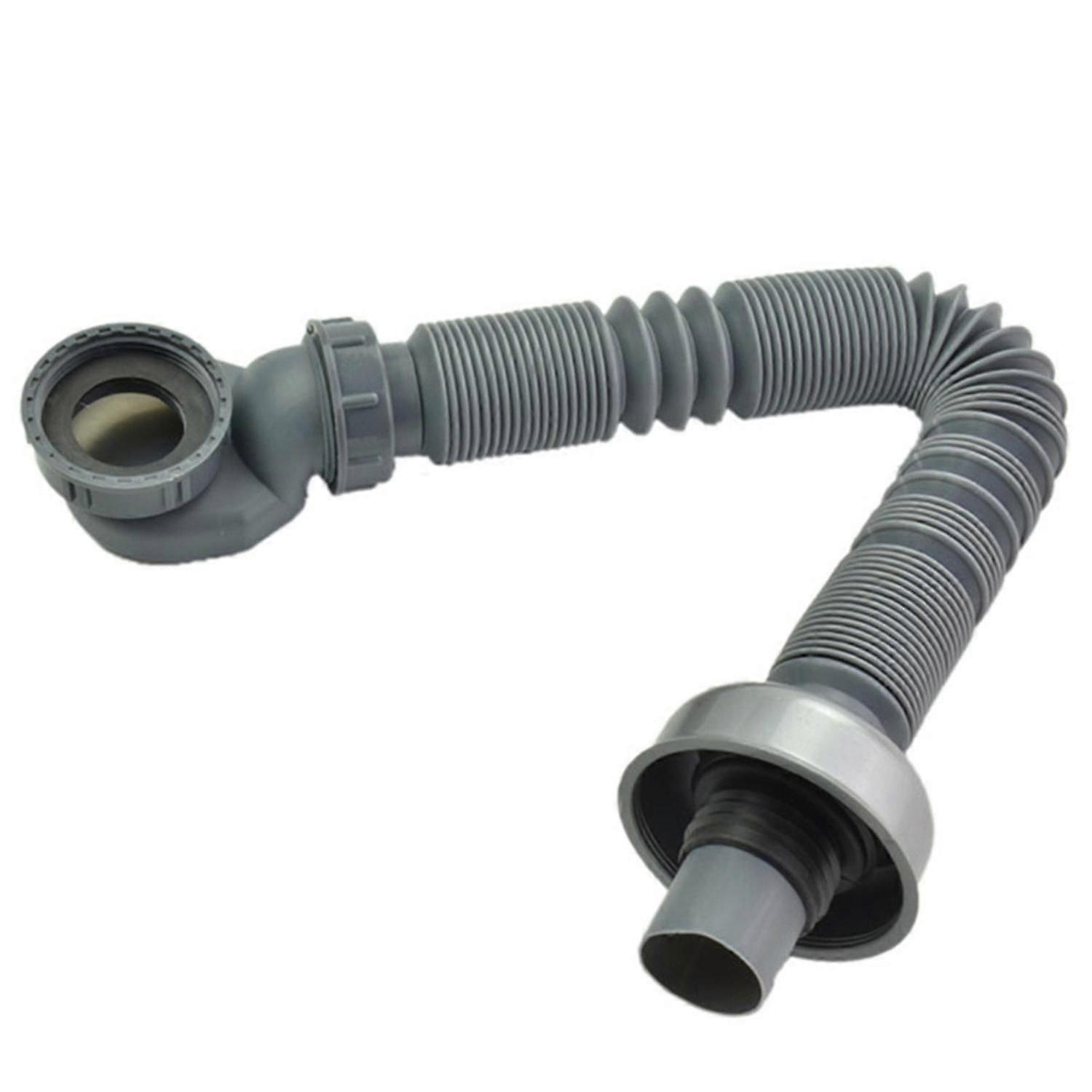 Universal Sink Drain Pipe 90cm Expandable Flexible P-Trap Smell-Proof Design Thread Discharge Hose f