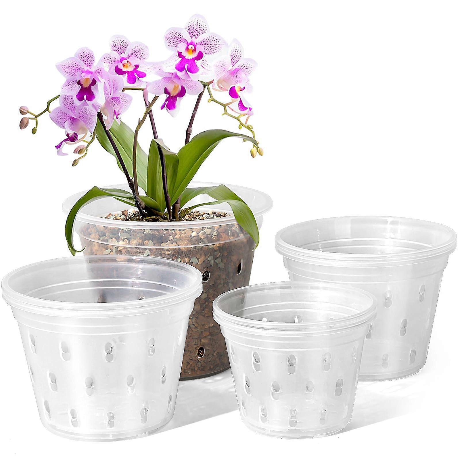 8 Pack Clear Orchid Pots for Repotting in 4 5 6 7 Inch Sizes