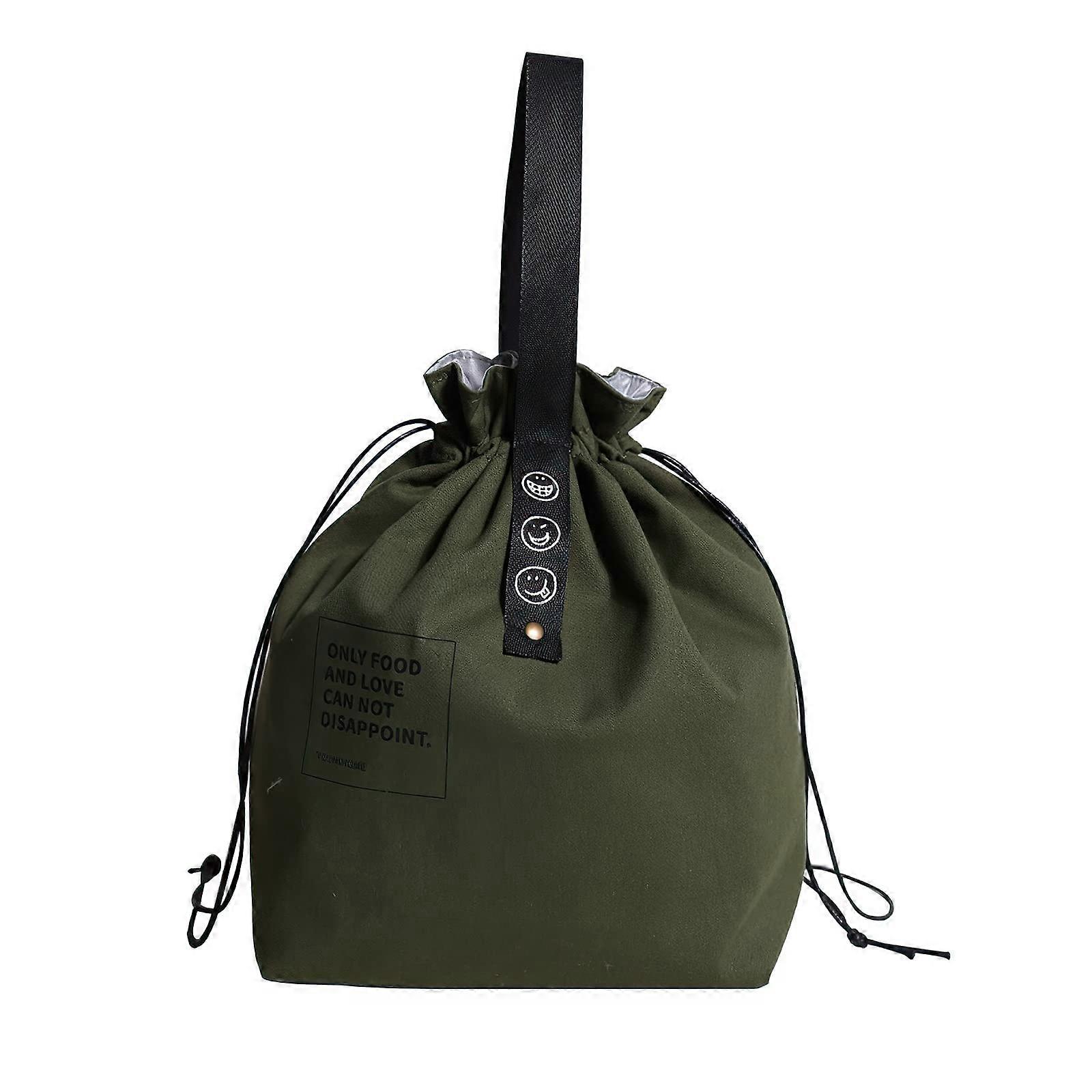 Reusable insulated canvas lunch bag, large capacity folding design, suitable for work, picnics and travel