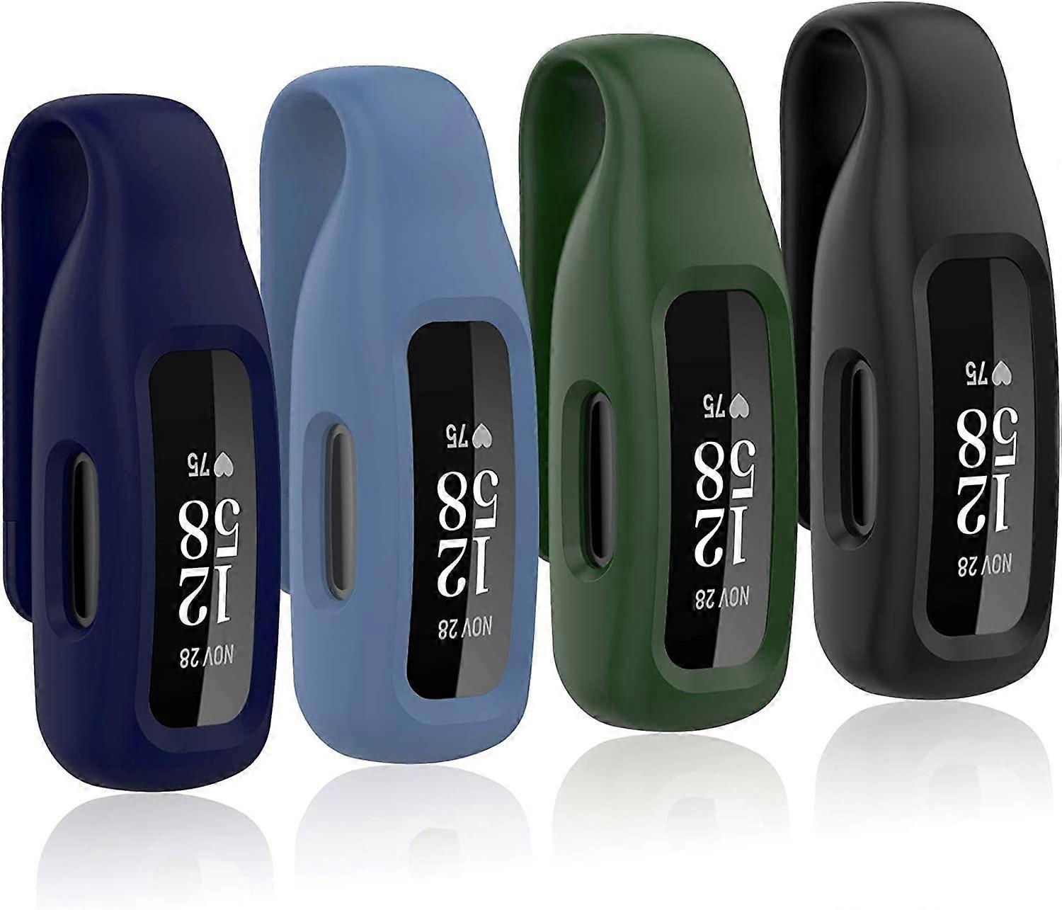 4-Pack Clip Case Compatible with Fitbit Inspire 2, Soft Silicone Clip Clasp Accessory Replacement for Fitbit Inspire 2