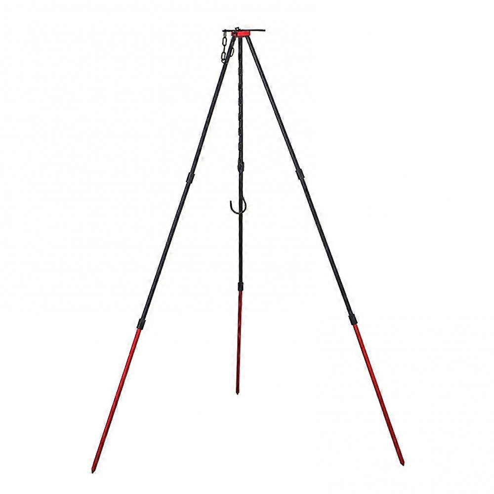 BBQ Tripod Adjustable Aluminum Alloy Tripod Ultralight Portable Bonfire Tripod with Chain with Hook BBQ Stove Tripod