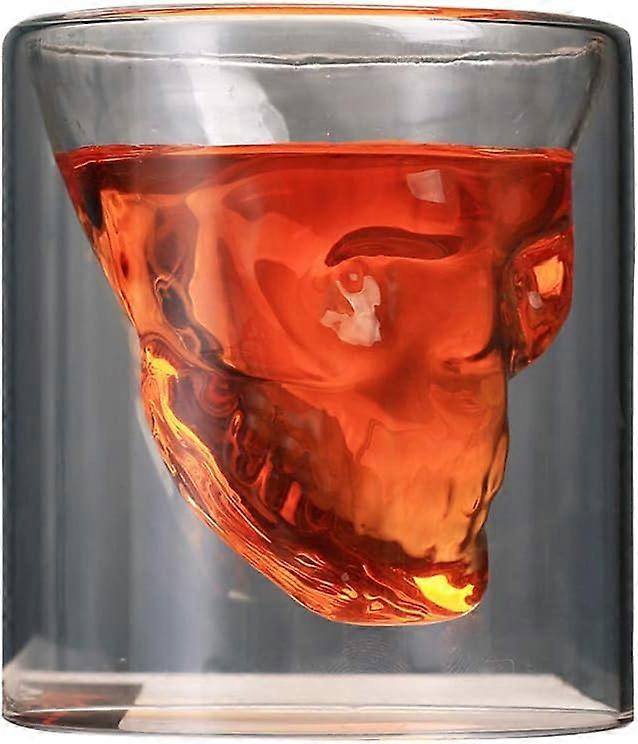 Skull Motif Glass, Double-Walled, Transparent