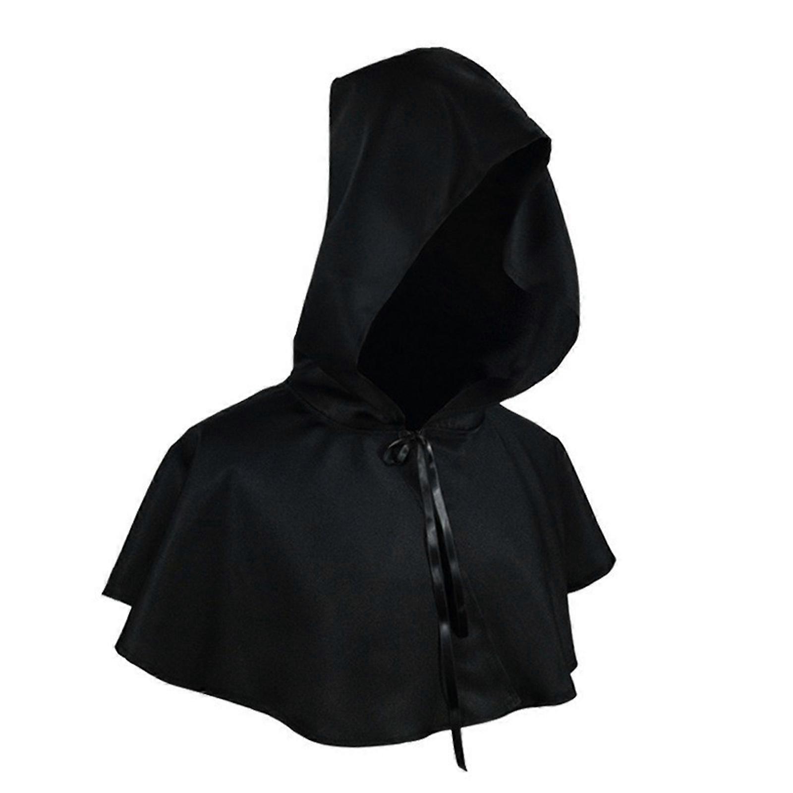 Role-Playing Events and Stage Performances Black Medieval Hooded Cloak