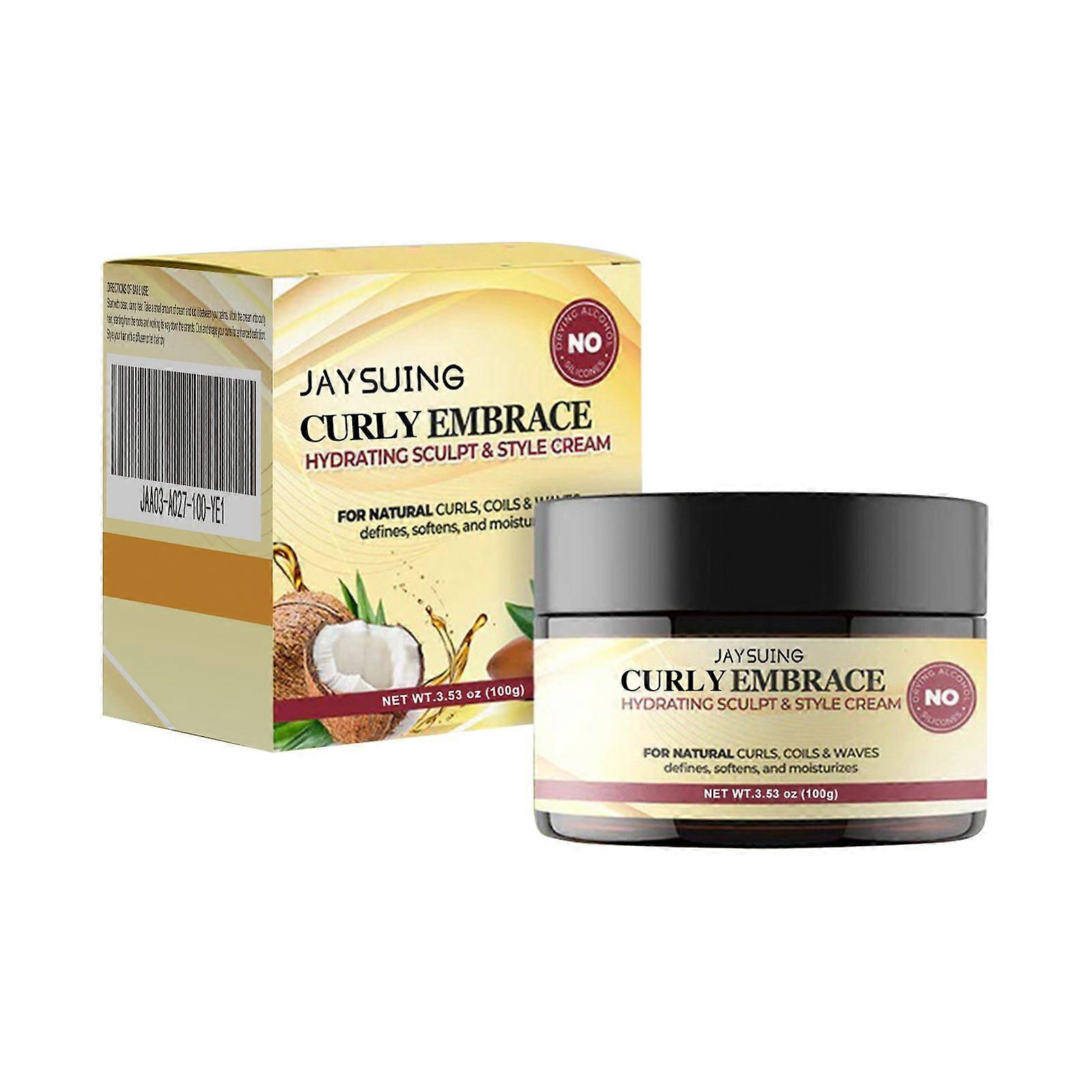 Jaysuing Moisturizing Modeling Cream Fluffy Curly Hair Shaping Moisturizing Luster
