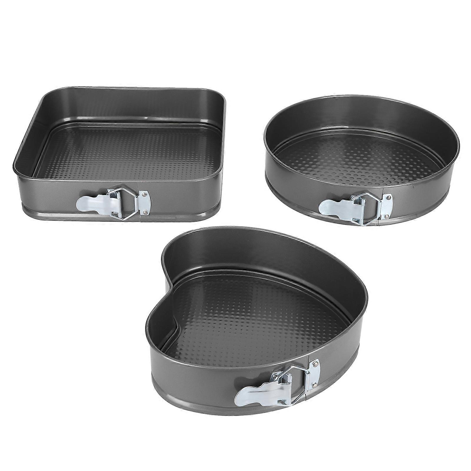 3Pcs Bakeware Cake Pans Non-Stick Removable Base Set - 3-Piece Cake Pan Set, Kitchen Cake Mold Tray