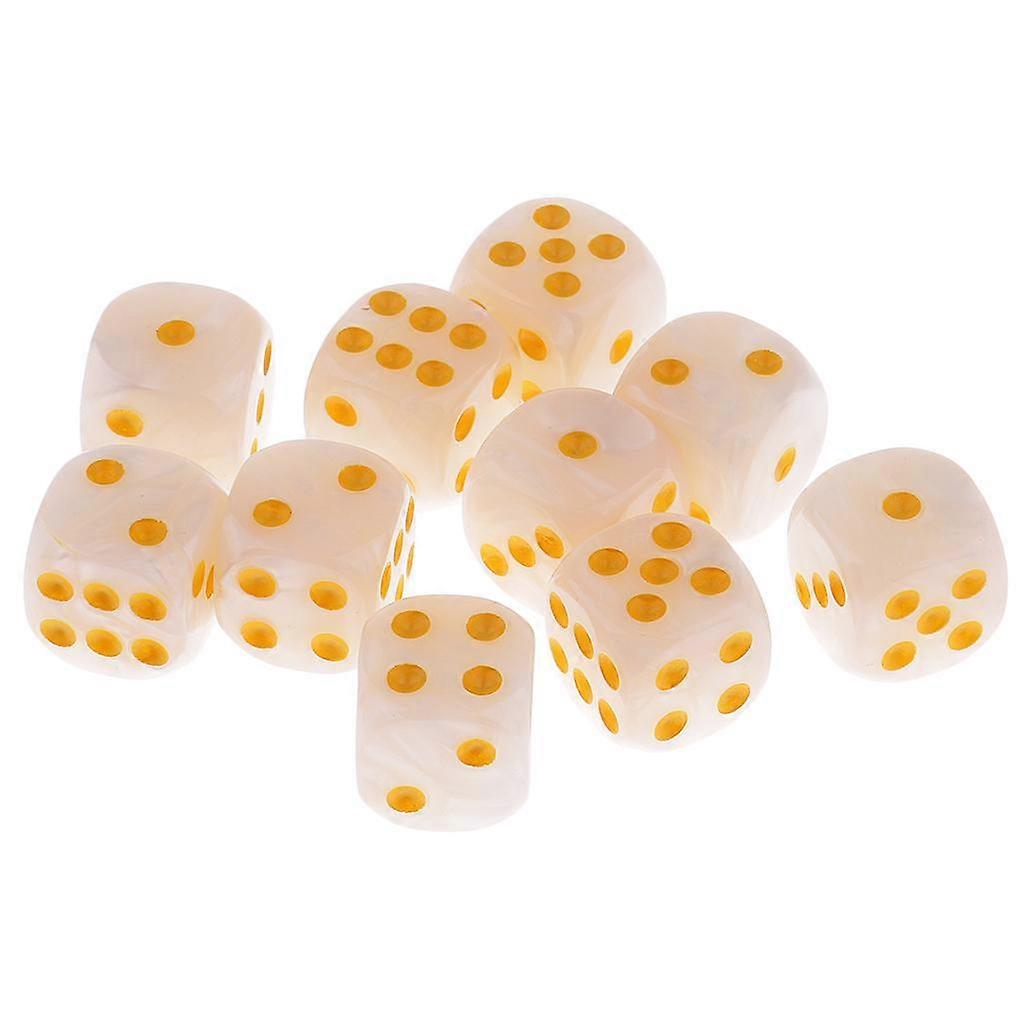 Pack of 10 Spot D6 for Games Part White