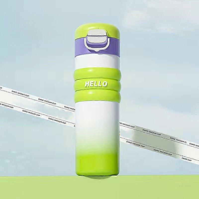 17oz Insulated Water Bottle,304 Stainless Steel Water Bottles,Double-Wall Thermos Water Bottle-Yellow Green