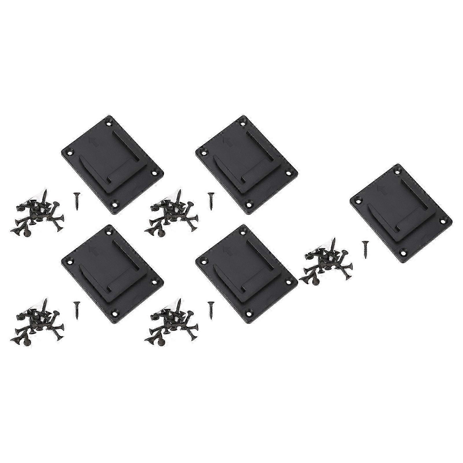 5 Set Tool Holder Dock Mount Black ABS Power Tool Hanger for 14.4V 18V Lithium Battery Tools