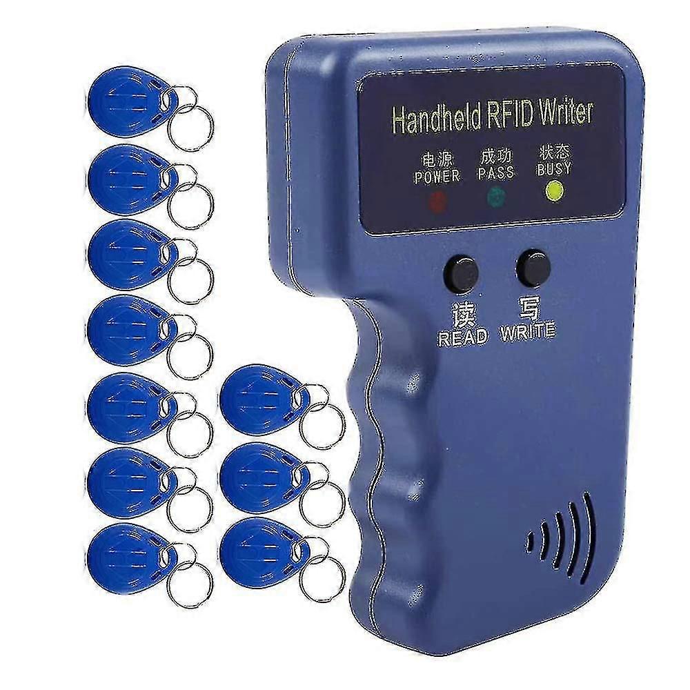 Handheld 125khz Rfid Reader Writer Duplicator Copier, Upgrade Id Card Cloner Programmer, With 10pcs Rewritable Cards-haoyi