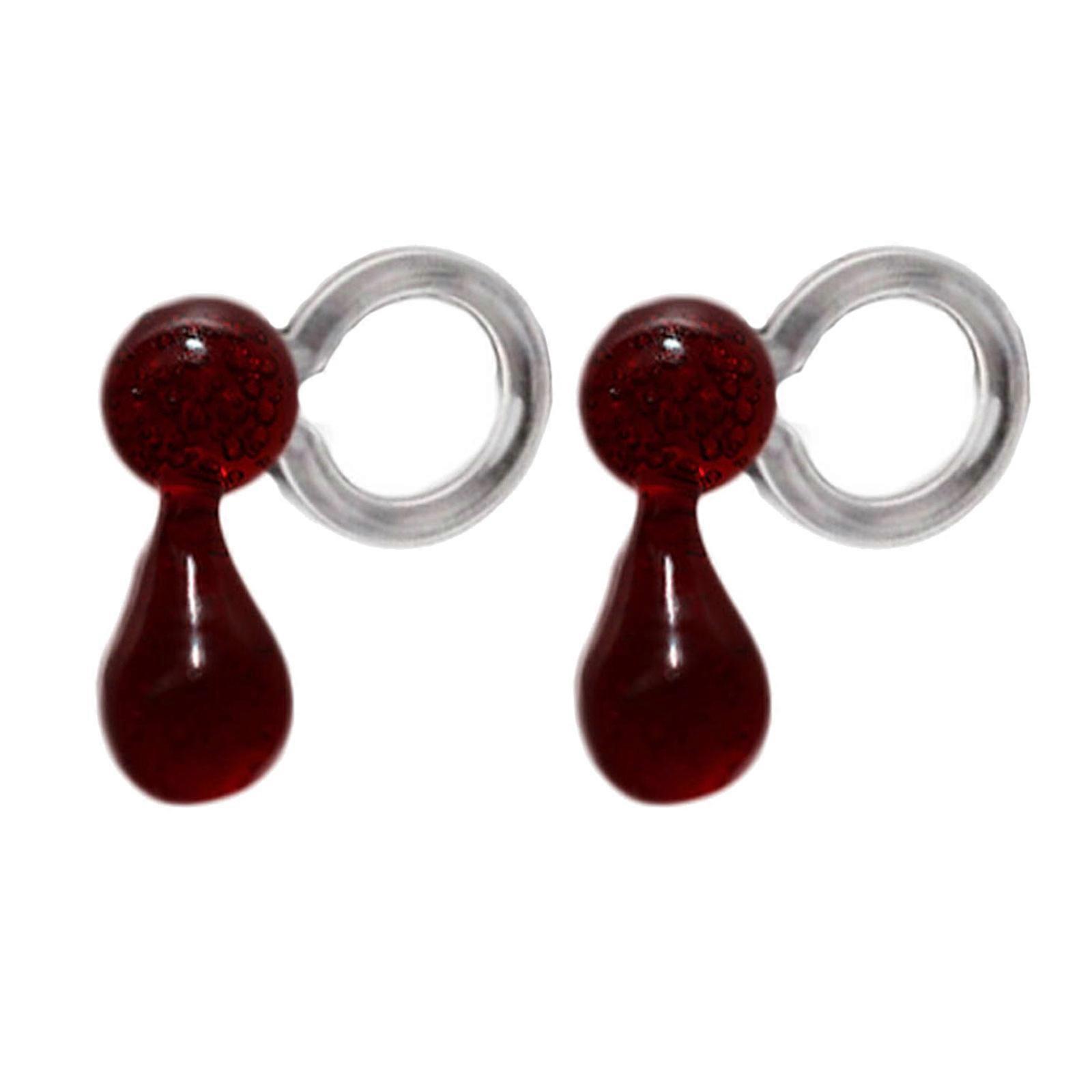 1ペアハロウィンテラーブラッディイヤリングパンクレッドブラッドドロップイヤースタッドゴシックコスプレイヤリング女性用女の子用ジュエリー