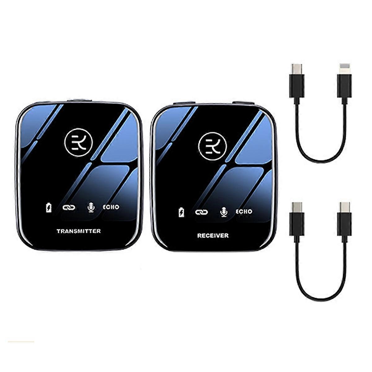 Wireless Lavalier Microphone 2.4G Dual Transmitter M13 A2 for Mobile Phones Cameras - Ideal for Vlog