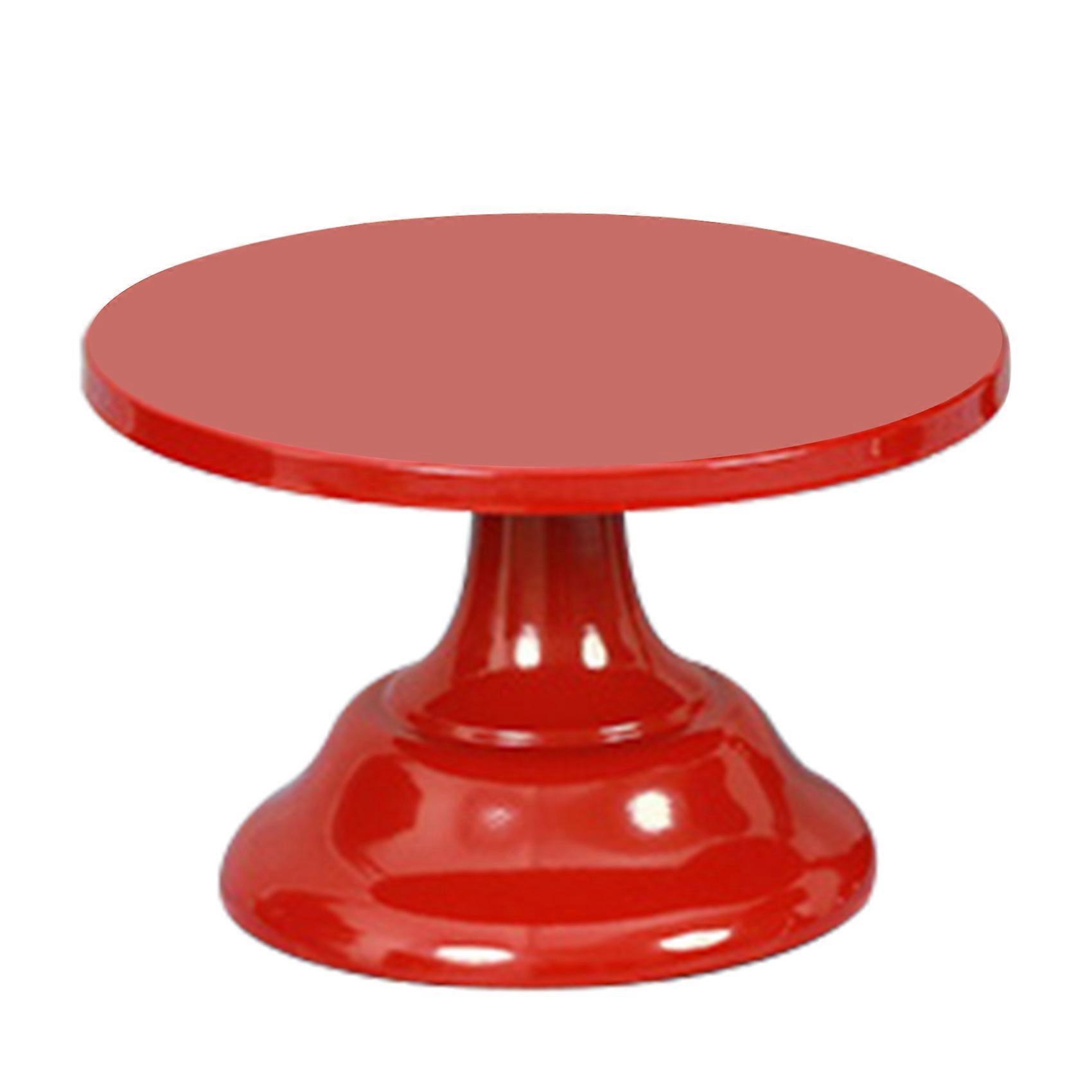 Metallinen rautakakkuteline pyöreä jalustan jälkiruokapidike (punainen S)