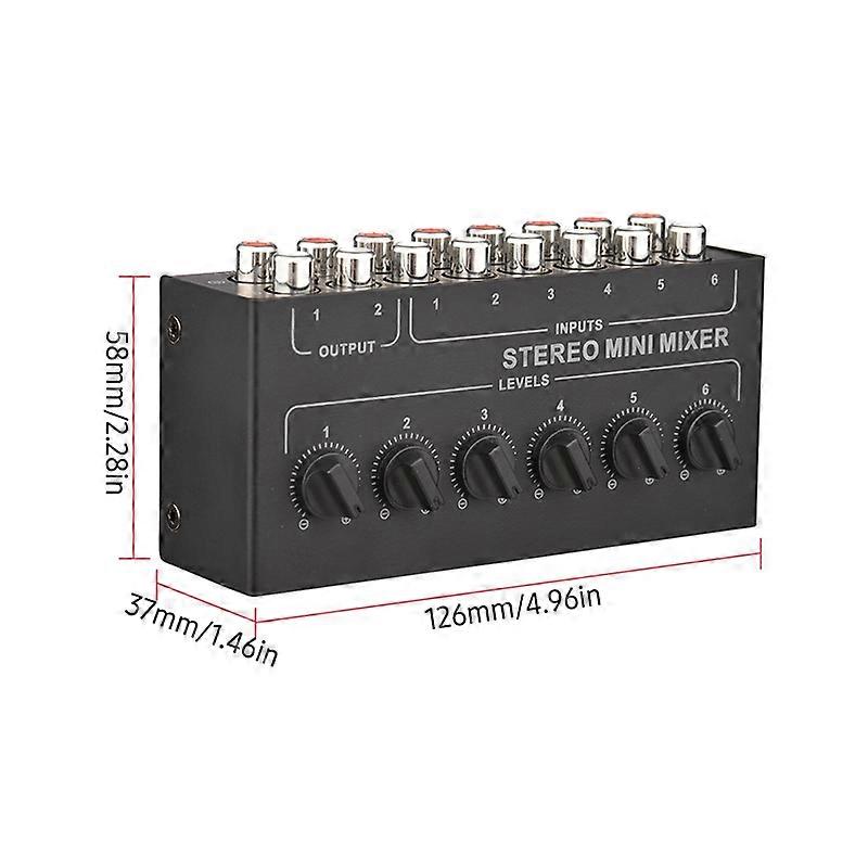 CX600 Mini Stereo 6 Channel Passive Mixer