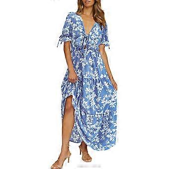 Women Summer Ruffle Short Sleeve Swing A-Line Dress V-Neck Tie Front Boho Floral Print Tiered Flowy Maxi-Long Dresses picture 4 XL | Fruugo NO Women Summer Ruffle Short Sleeve Swing A-Line Dress V-Neck Tie Front Boho Floral Print Tiered Flowy Maxi-Long Dresses picture 4 XL | Fruugo NO