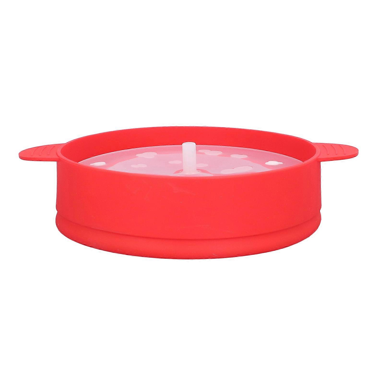 Large Foldable Silicone Microwave Popcorn Popper Bowl 26x14cm Red