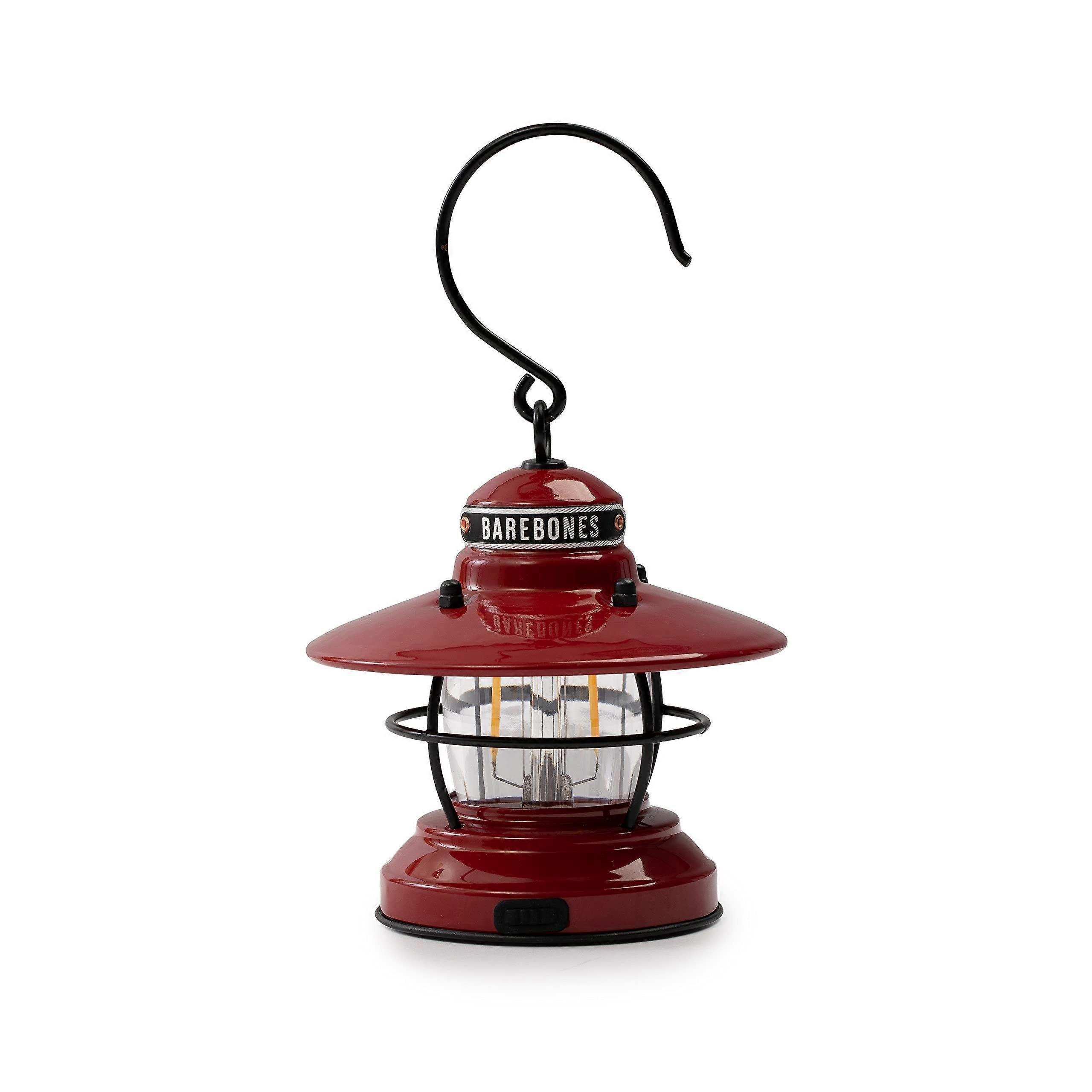 Edison Mini Lantern - Vintage Camp Lighthouse - Adjustable LED Lantern - Compact Outdoor Lighthouse (Red)
