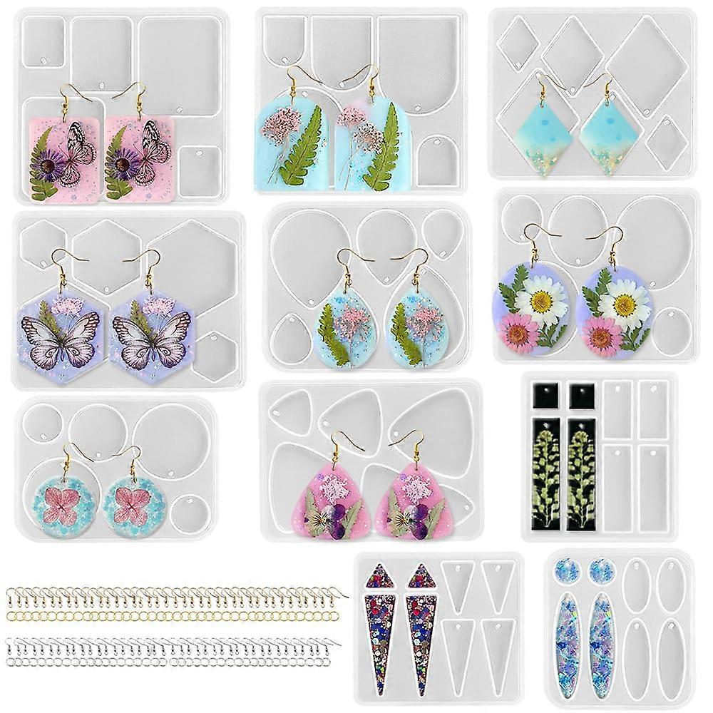 Earrings Molds 171 Pcs With Varied Shapes And Sizes For Stud Dangle Drop Earrings Resin Molds With Hole