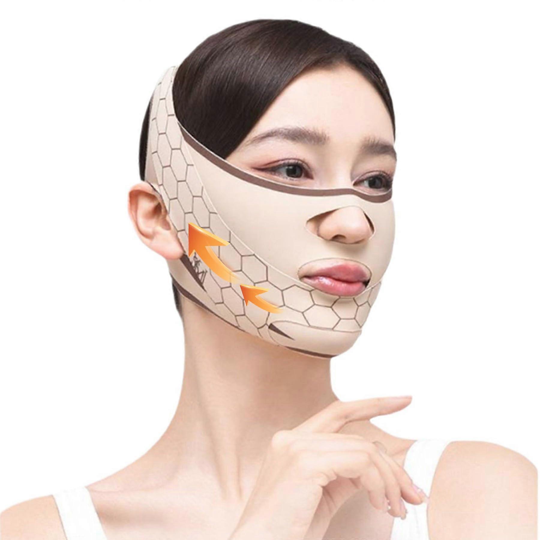 V Line Lifting Mask, Adjustable Chin Strap for Sleeping, Jaw Exerciser Face Lift Prevent Sagging, Chin and Cheek Lifting Bandage for V Face Lift