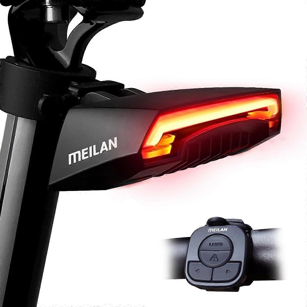 X5 Smart Bike Tail Light with Wireless Remote Control, USB Rechargeable Bicycle Rear Light with Turning Signal Functionality