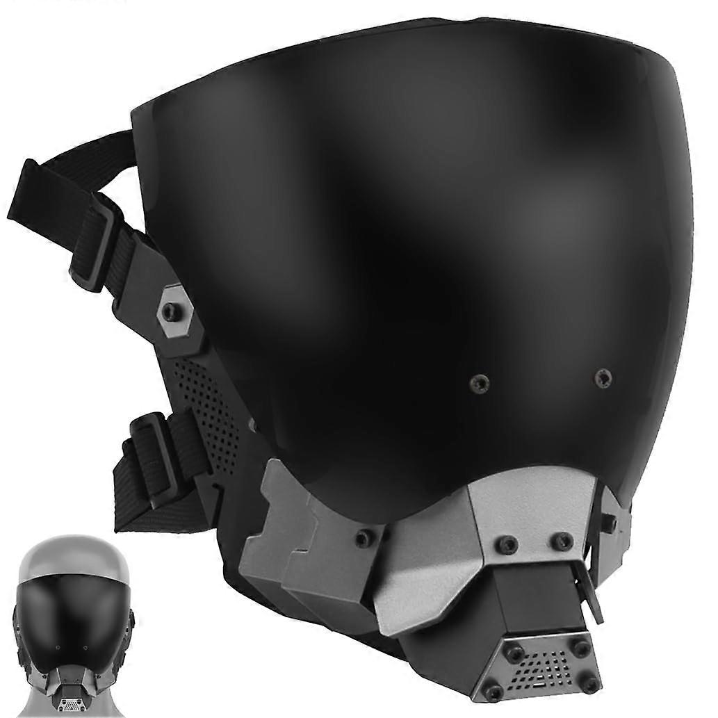 Full Face Protection Tactical Mask with Detachable Anti-Fog Lens for Airsoft, Paintball, Wargame, and Cosplay - Cyberpunk Style Balaclava