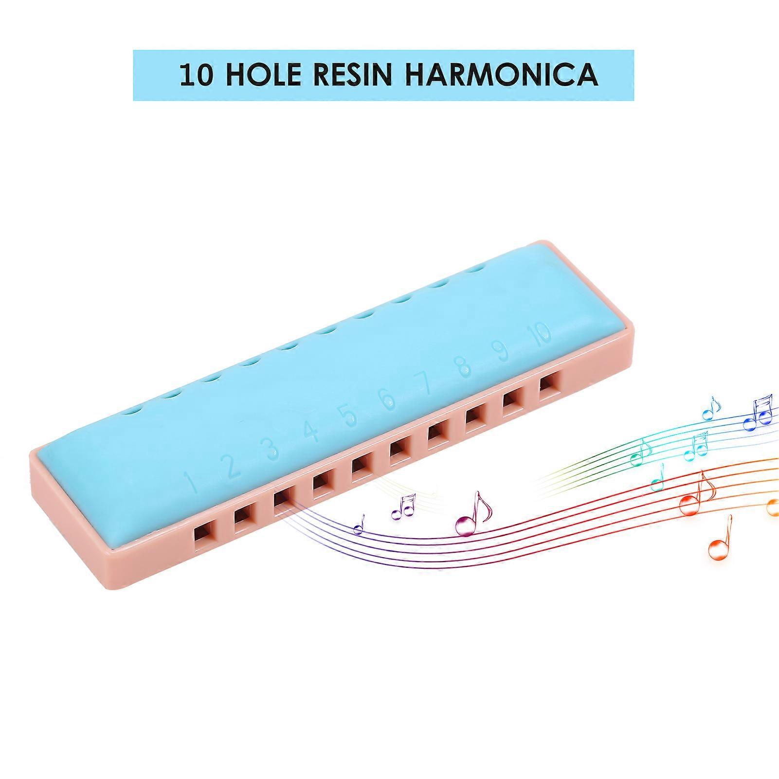 Harmonica Diatonic Blues Harmonica 10 Holes Blues Harp Mouth Organ Harmonica Resin Shell For Kids Adults and Beginners