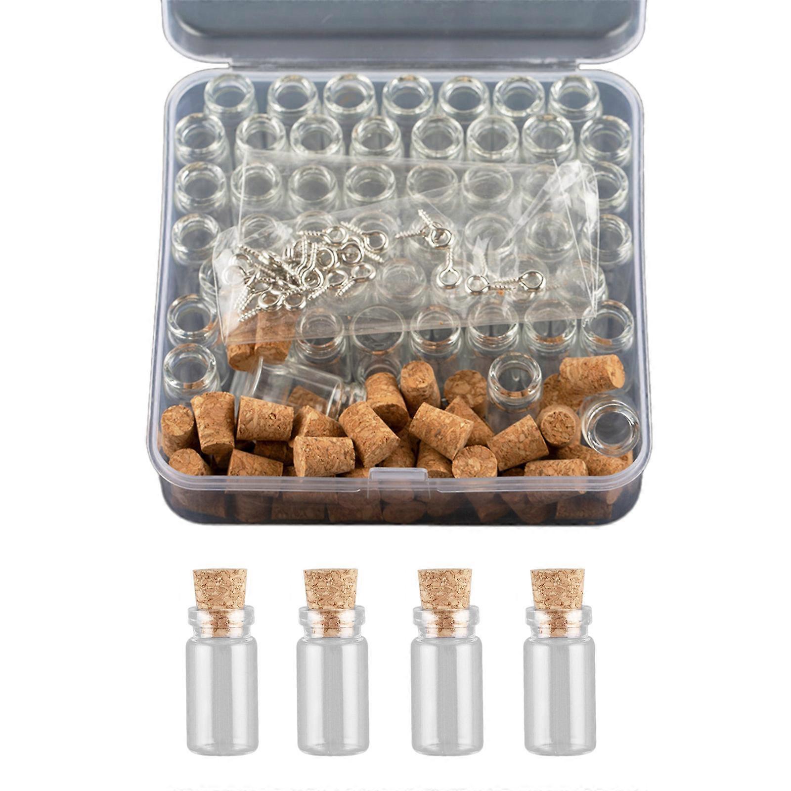 Pack of 50 Elegant Clear Glass Jars Eye Catching Jewelry Crafting Pendant Charm 
 Clear Glass Bottles Pendant Ornament