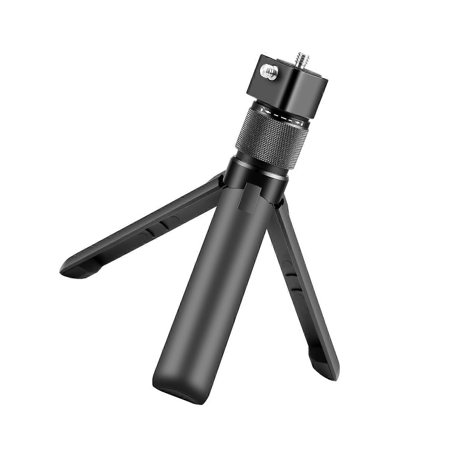 Small tripod for 360 degree camera tripod, magnetic rotating handle, tabletop tripod with two 1/4 screws