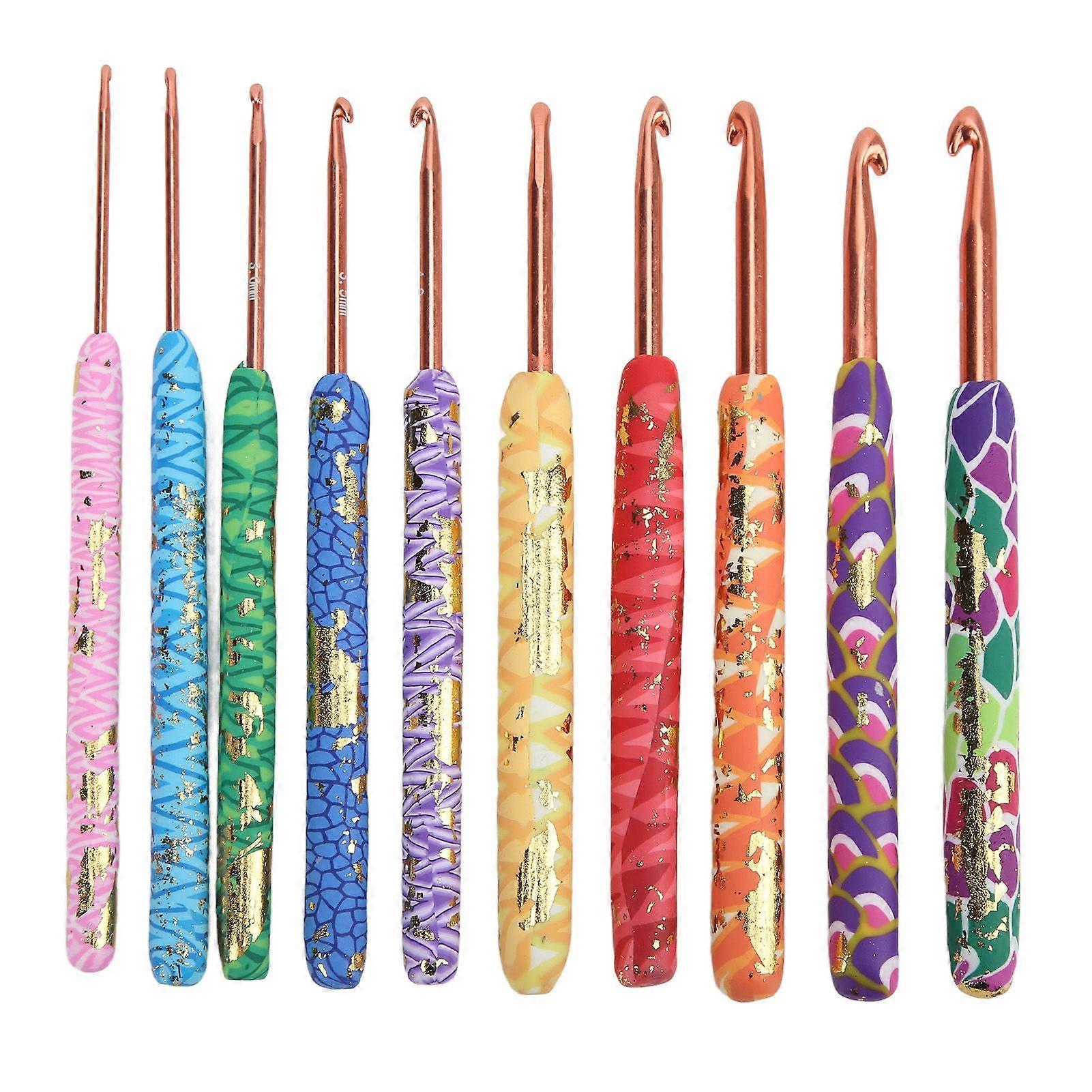 10Pcs Crochet Hooks Set Ergonomic Design Durable Knitting Needles for Sewing