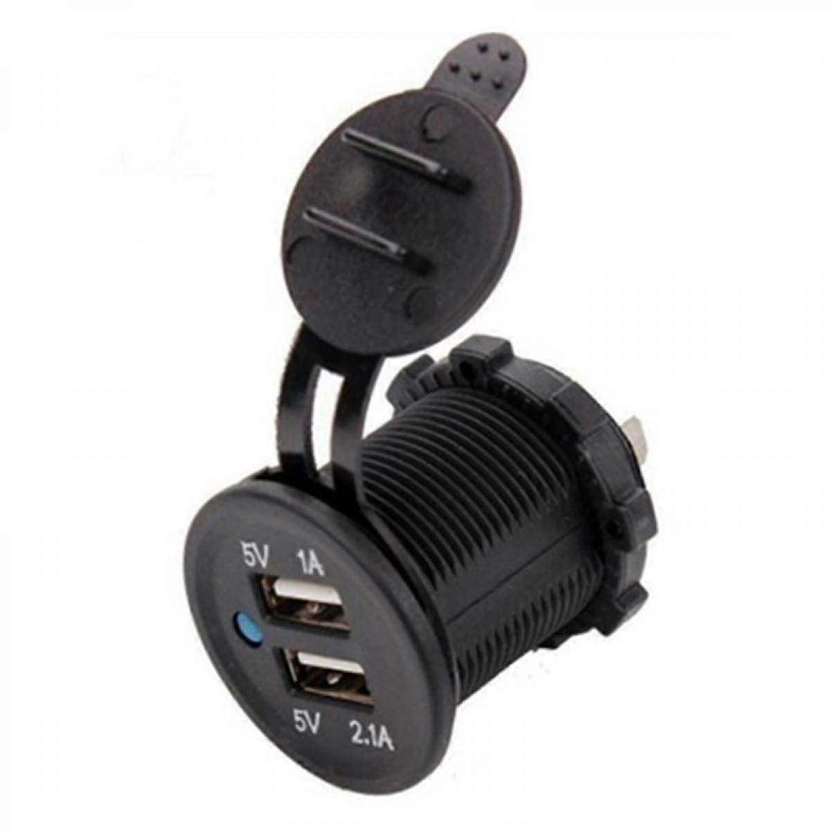 Plug to Dual Quick ChargeUSB Charger Adapter with  for Car Motorcycle