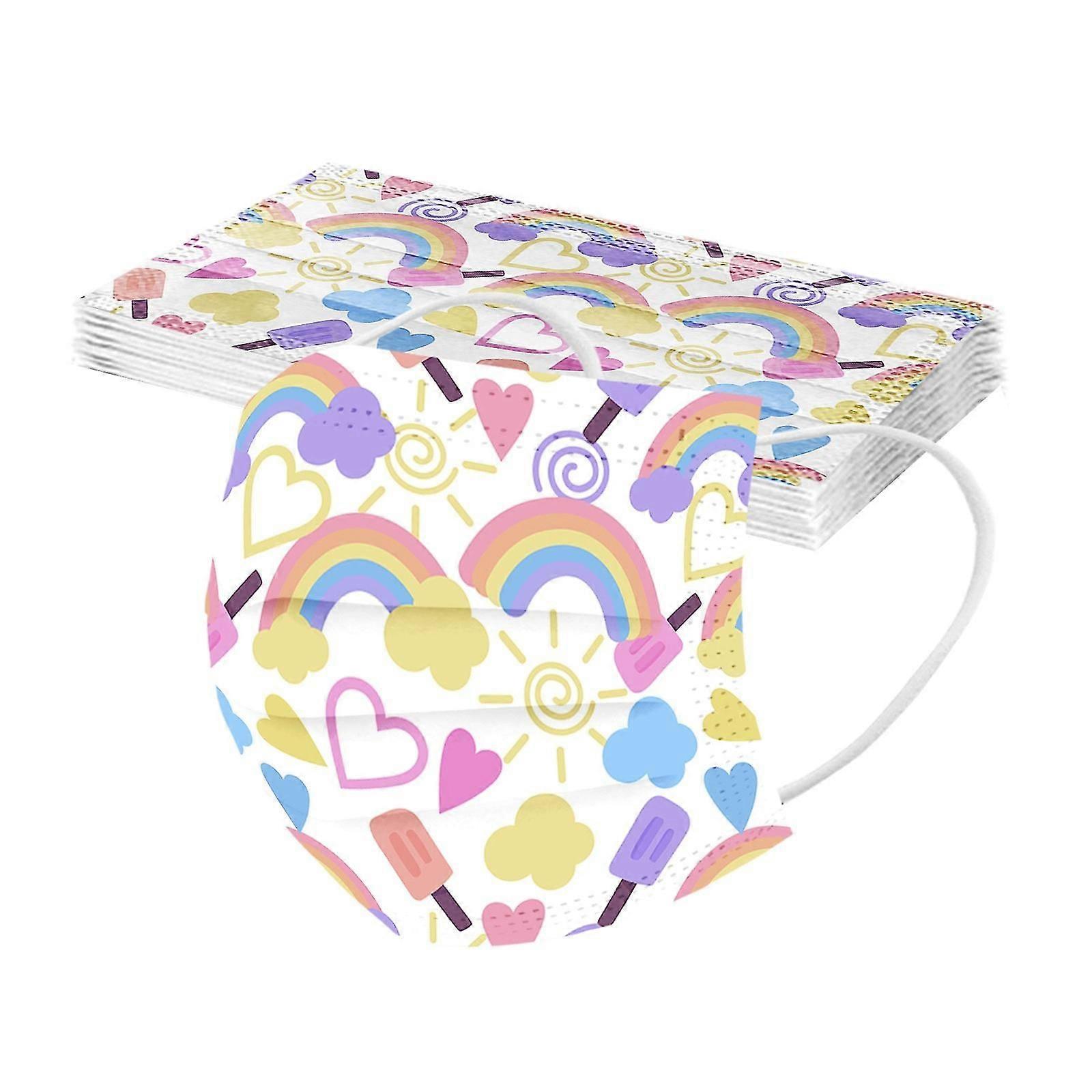 Children's Disposable Rainbow Face Mask