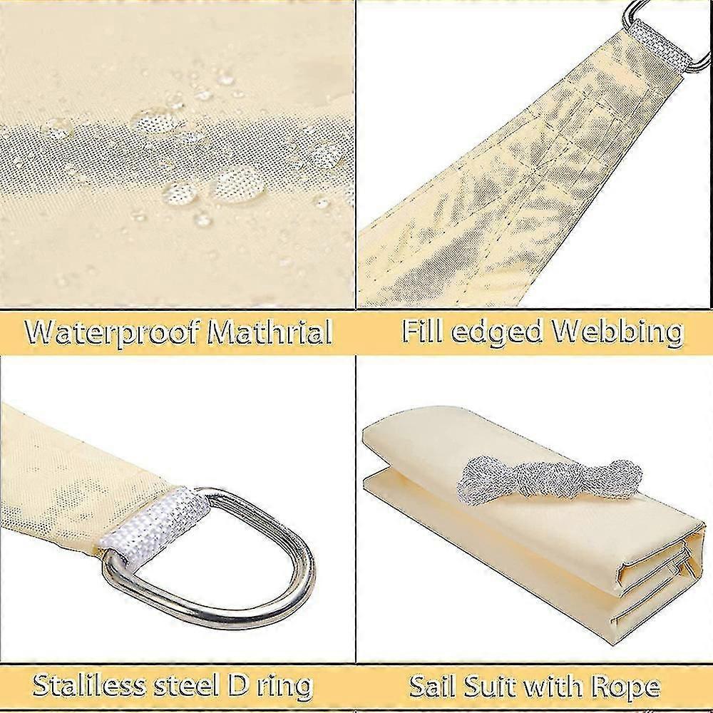 Waterproof Polyester Square Rectangle Shade Sail Garden Terrace Canopy Swimming Sun Shade Camping Hiking Yard Sail Awning
