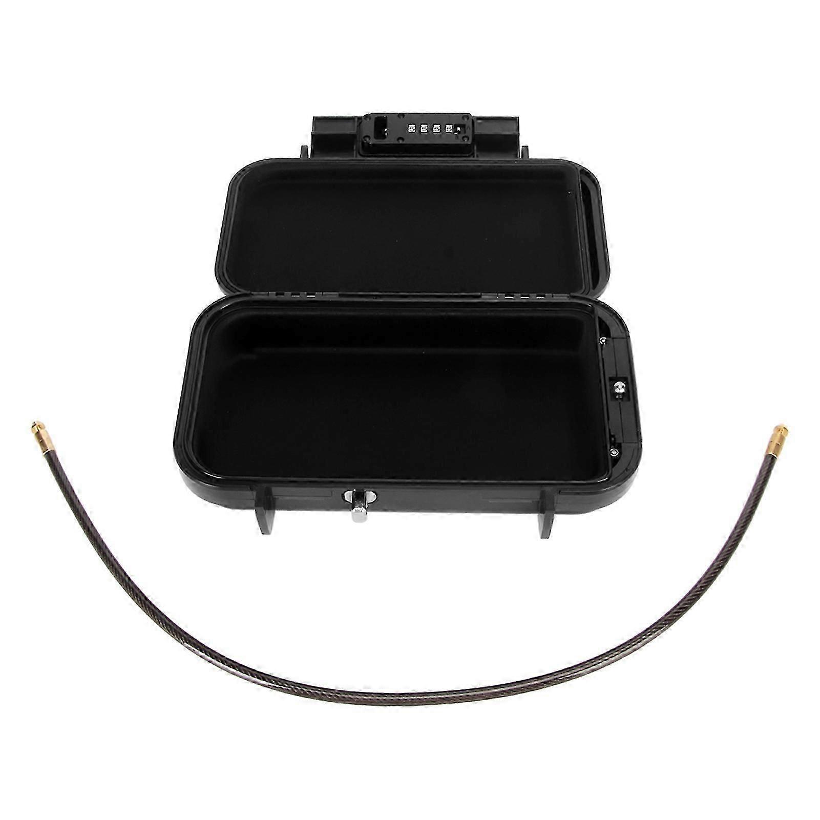 Portable Security Case Lock Box Safe Mini Travel Safe 4 Digit Password Combination Lock with Detachable Steel Wire Rope for Beach Dormitories Travel H