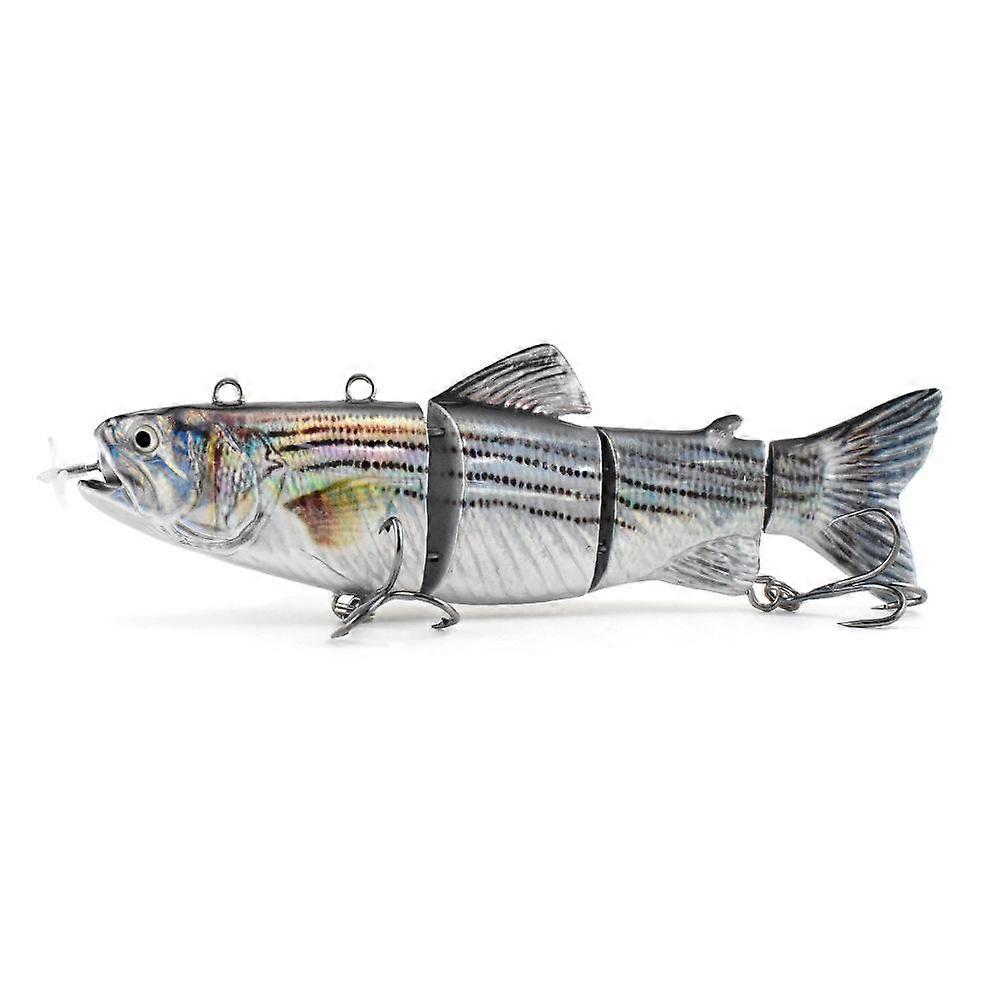 Lure Wobblers For Fishing 4-Segement Swimbait Rechargeable lure Crankbait Flashing LED light Robotic Fishing lure