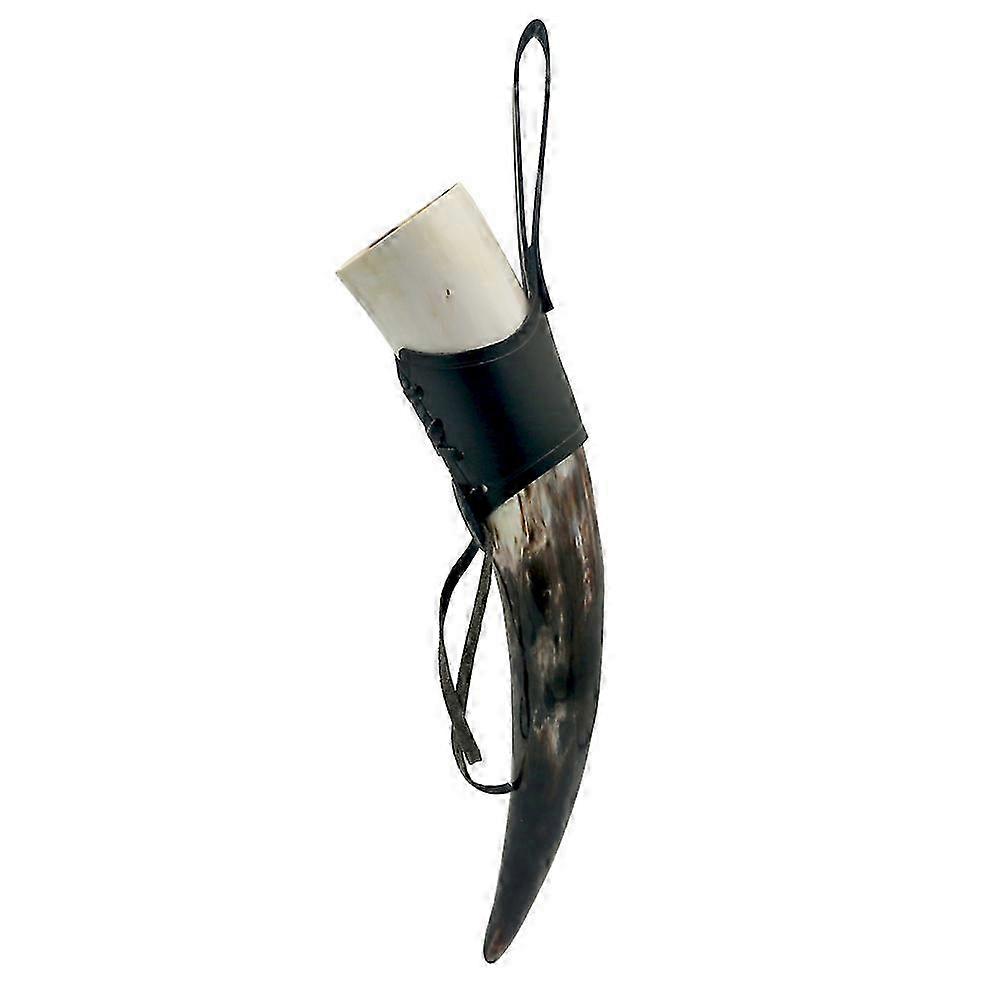 Natural Drinking Horn with Stand/Leather Case