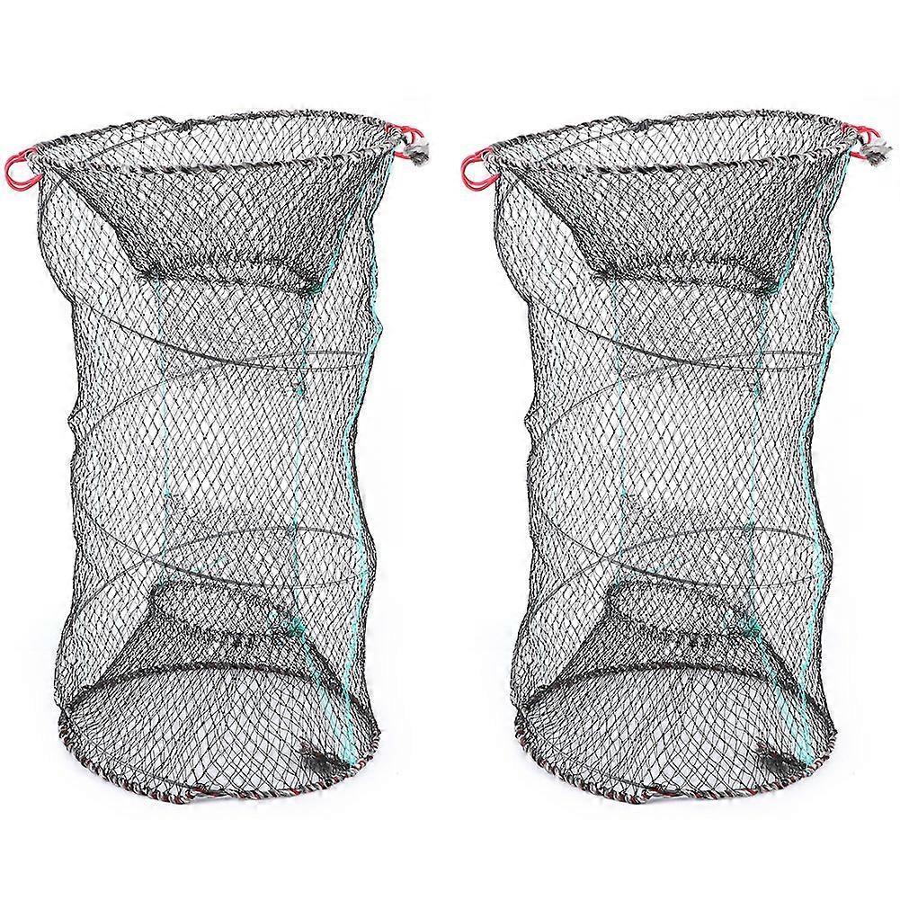2PCS Collapsible Cast Net Fishing Net Lobster Shrimp Crab Trap Portable Folding Fishing Accessories