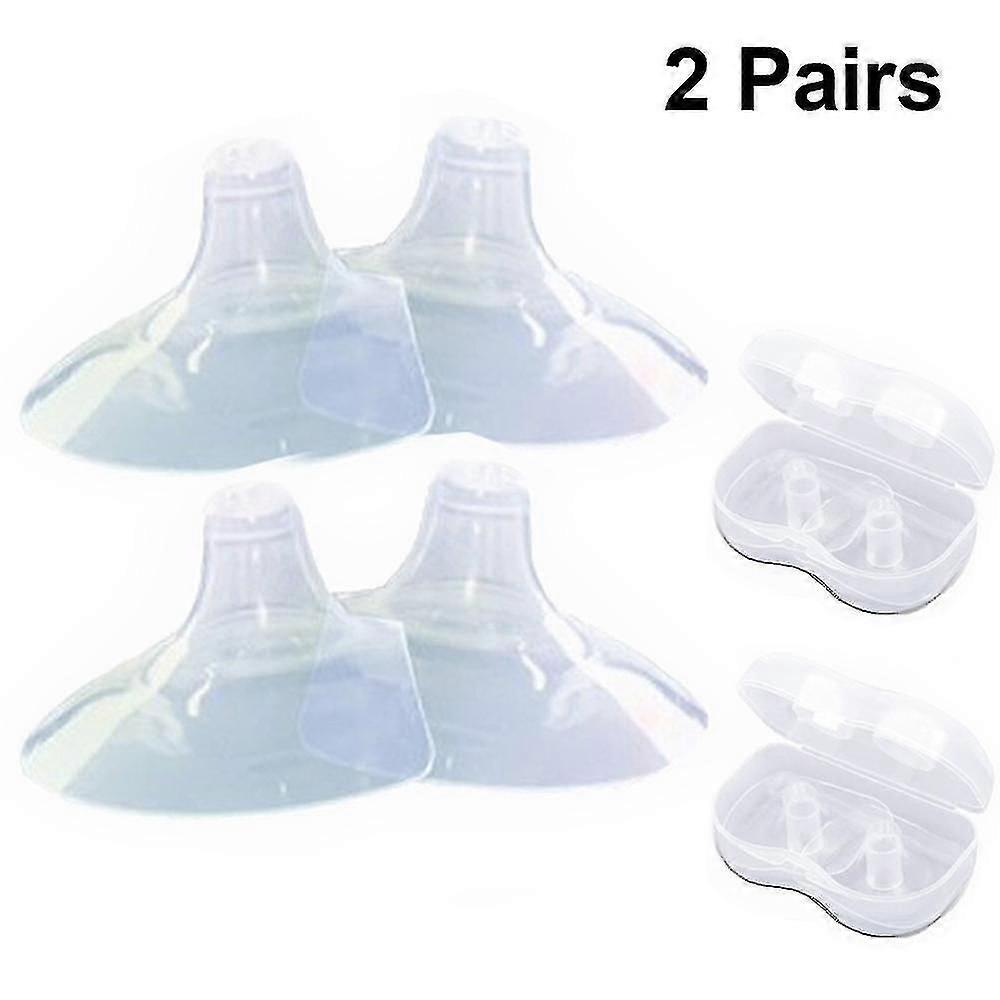2 Pairs Contact Nipple Shield, Nippleshield For Breastfeeding With Latch Difficulties Or Flat Or Inverted Nipples