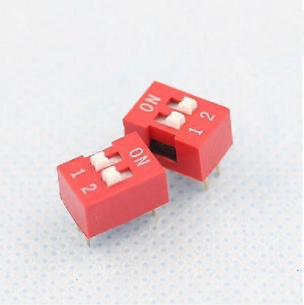 Elecshop Spare Part for 100Pcs Slide Type Switch 2.54mm Module 2 Position Way DIP Red Pitch