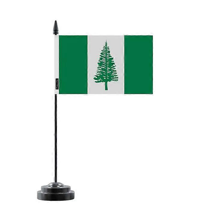 Table Flag - Norfolk Island - 14 x 21 cm - Polyester - Plastic Pole - Double-Sided Print
