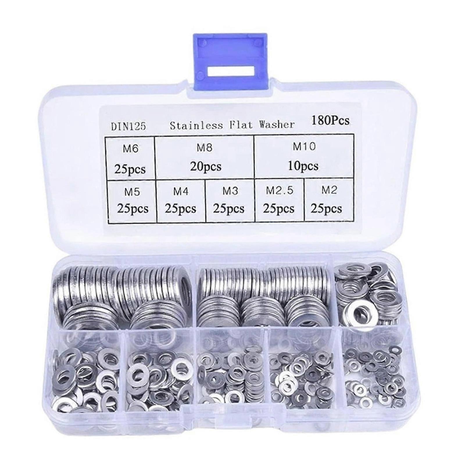 180Pcs Practical Penny Washers Sturdy Stainless Steel Materials Accessory for Long Time Use In Wet Environment