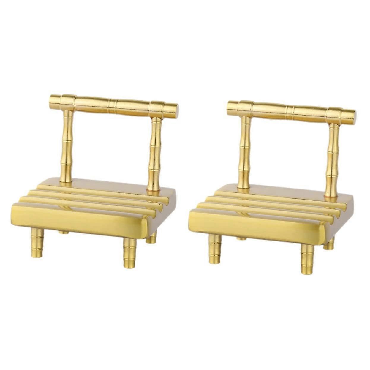 2pcs Phone Stand for Desk Desk Cell Phone Holder Office Accessories Compact Size Solid Brass Ref: 8242