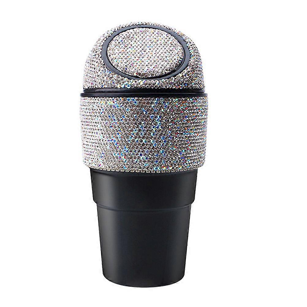 Bling Vehicle Garbage Can Rhinestone Car Garbage Can Vehicle Trash Can with Lid