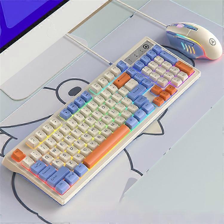 YINDIAO KM800 USB Wired Backlit 98 Keys Gaming Keyboard Mouse Set