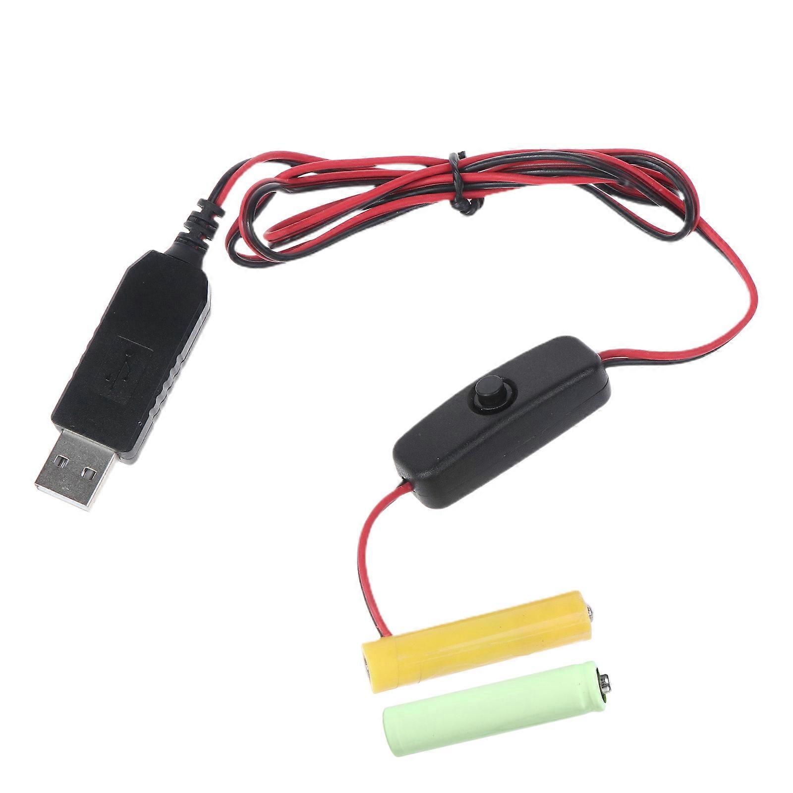USB Power Converter DCBuck Boost Battery Eliminators Replace 2pcs 1.5V LR03 AAA Connect for LED Light Remote Control