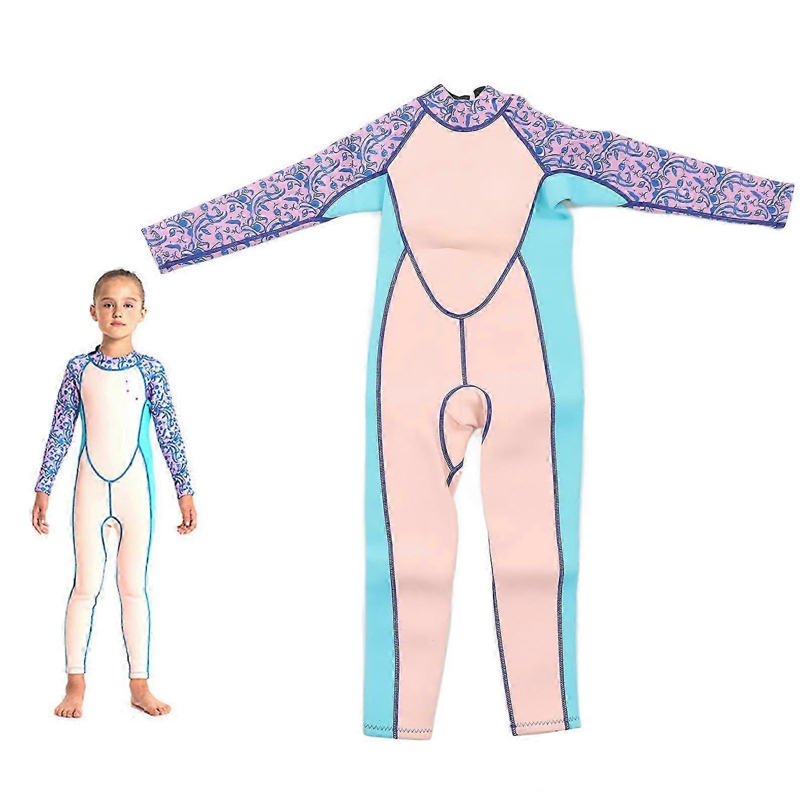 Çocuklar Wetsuit Sıcak Güneş Koruma Uzun Kollu 2.5mm Neopren Toddler Sörf Wetsuit Kızlar Erkekler için