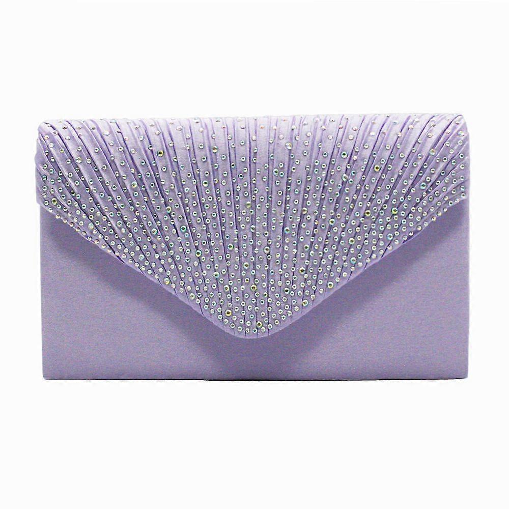 Women's Clutch Bag Rectangular Replacement Solid Color Tote Bag Light Purple