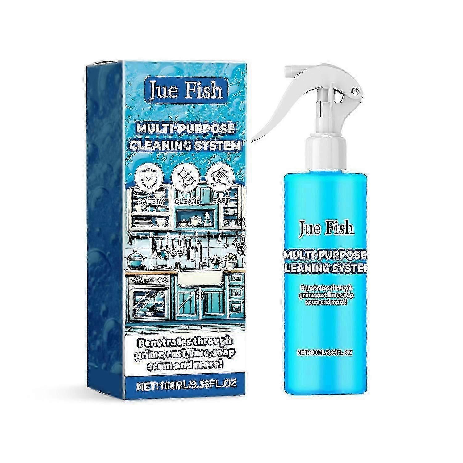 Jue-Fish Kitchen Grease Foam Cleaner, Multi-Functional Gentle Decontamination Kitchen Stove Top Clea