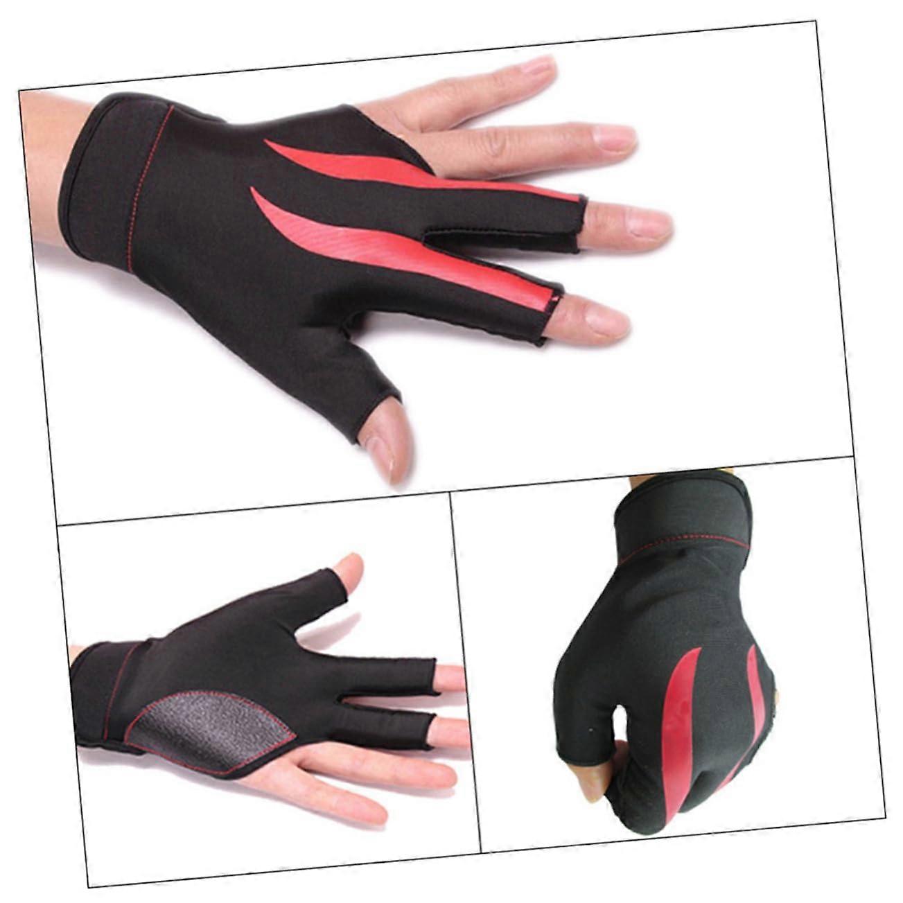 Snooker Pool Gloves For Left Hand, Stretchable Half Finger Billiard Gloves, Snooker Shooting Accessories