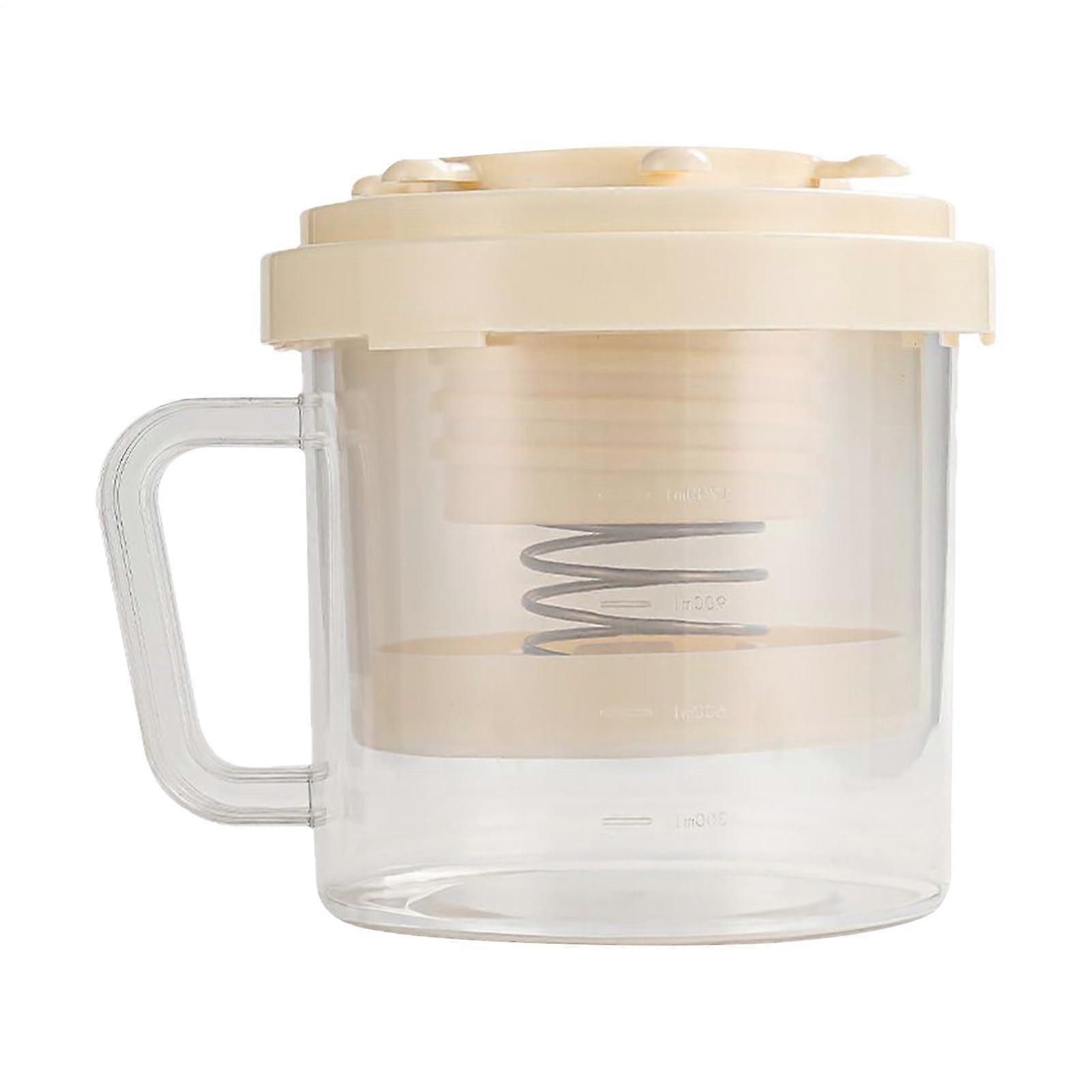 Joghurtsieb mit Deckel - Fine Mesh Curd Filter für Joghurtherstellung, Käsefermentation und Saft-Extraktion, Beige