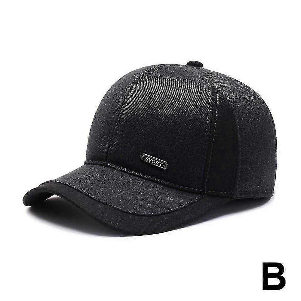 Mænd Vinter Baseball Cap med Øreklapper Varm Bomuld Snapback Cap Hat Plain