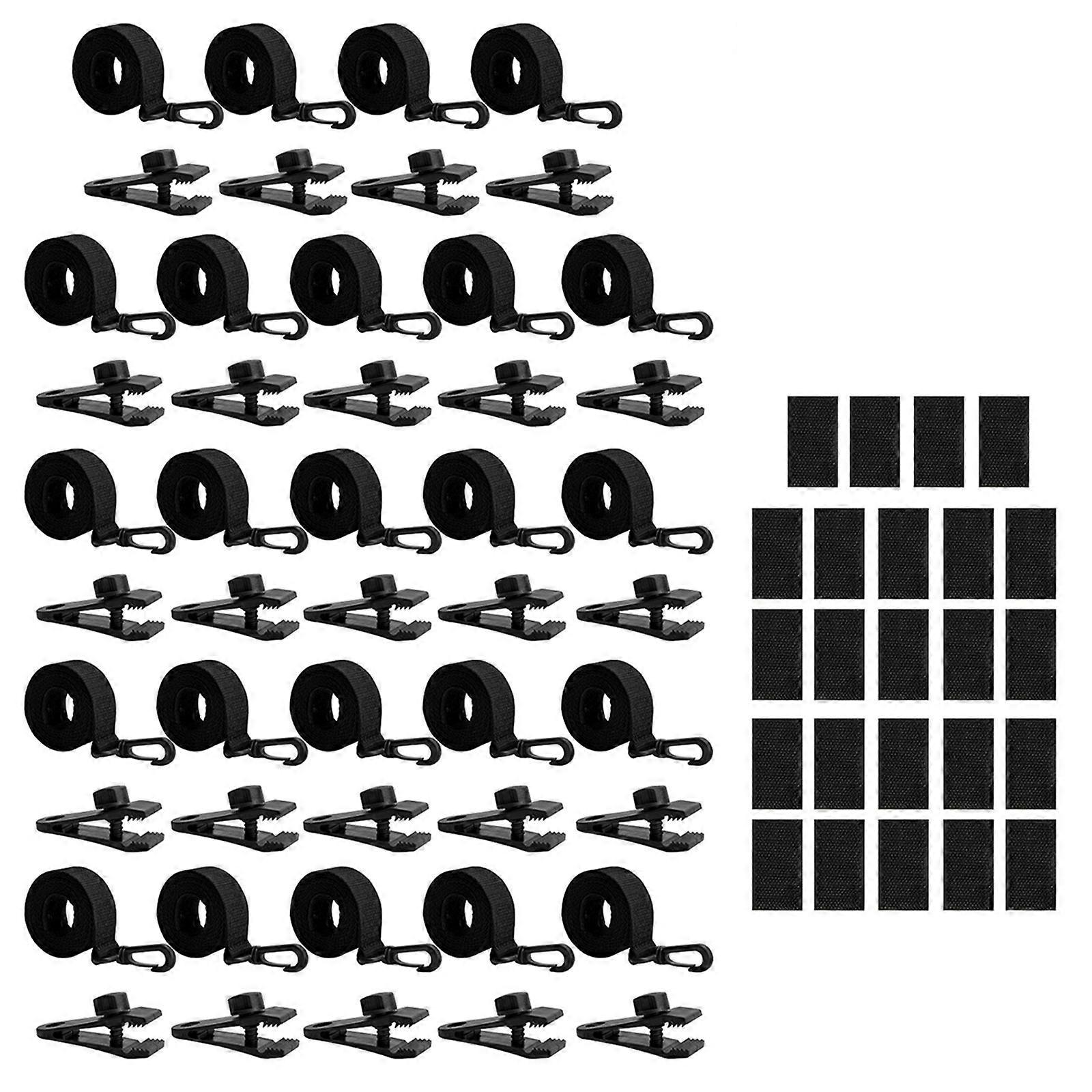 18/24Pcs Pool Solar Blanket Straps Set Swimming Pool Clips Solar Blanket Straps Set with Hook Clips Touch Fastener